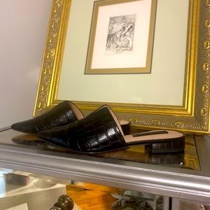 Black Pointed- Toe Slip-On Flats